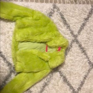 Neon fur coat